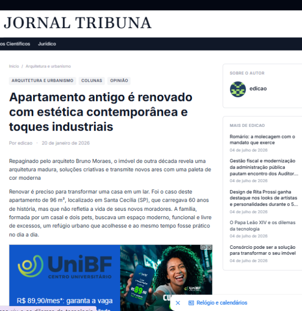 Apartamento antigo é renovado com estética contemporânea e toques industriais