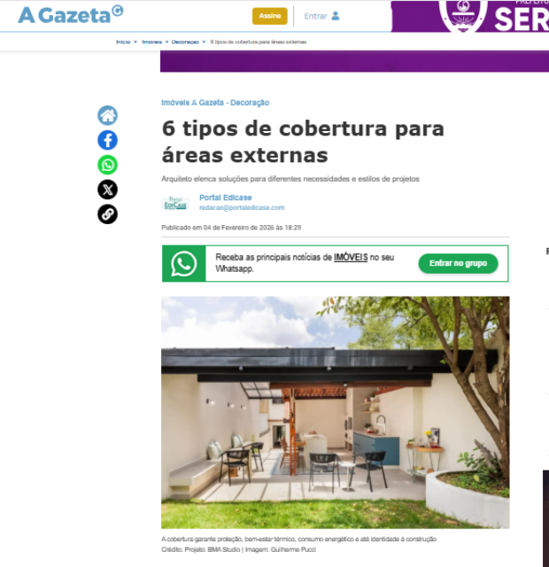 tipos de cobertura para áreas externas