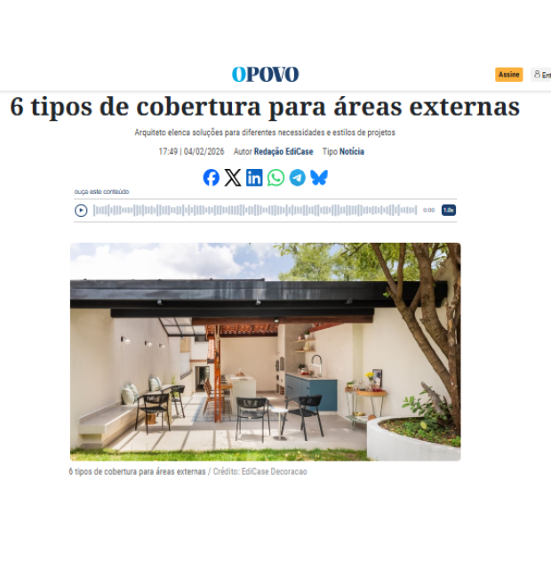 tipos de cobertura para áreas externas